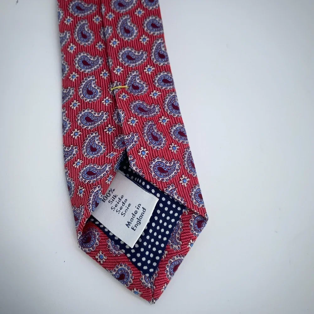 Eton Tie Mens One Size Colorful Paisley Silk Classic Necktie England‎ Made